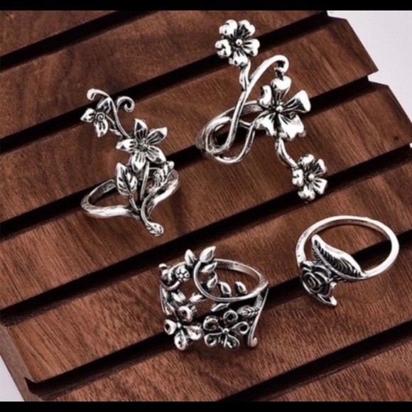 Vintage style Mid Ring Set 4 pcs new - Picture 2 of 4